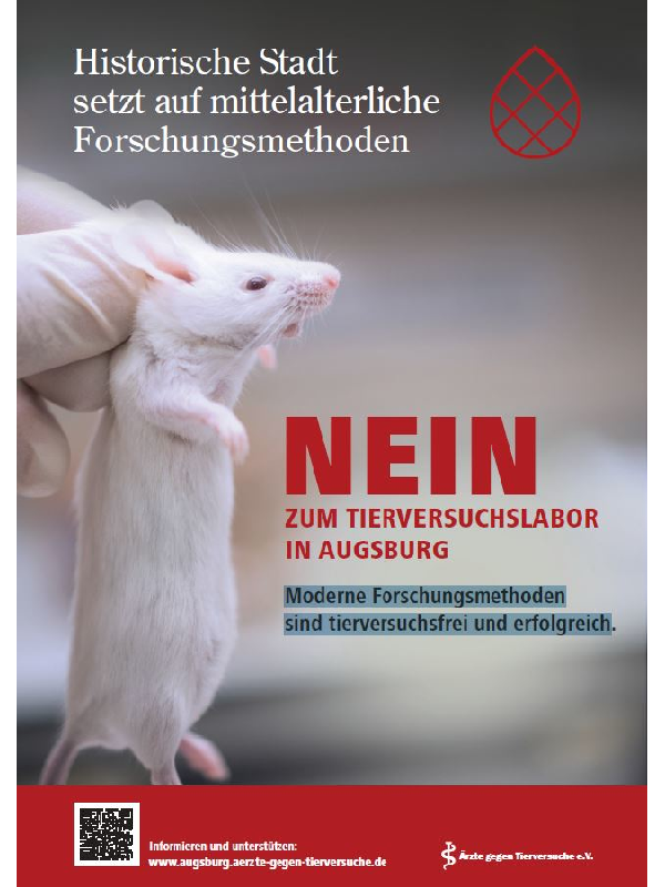 Poster "NEIN zum Tierversuchslabor in Augsburg"